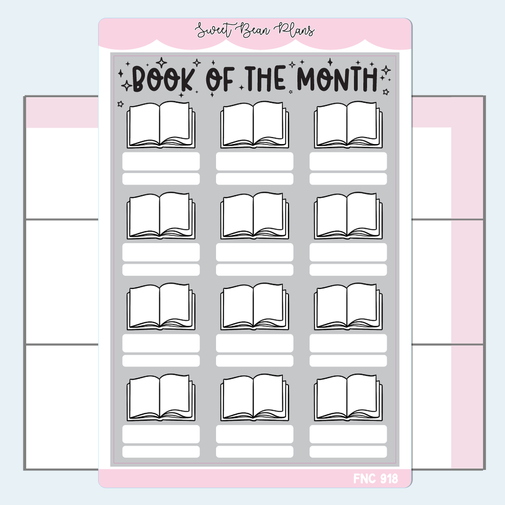 2025 Books of the Month Neutral Vinyl Planner Stickers | Fnc 918