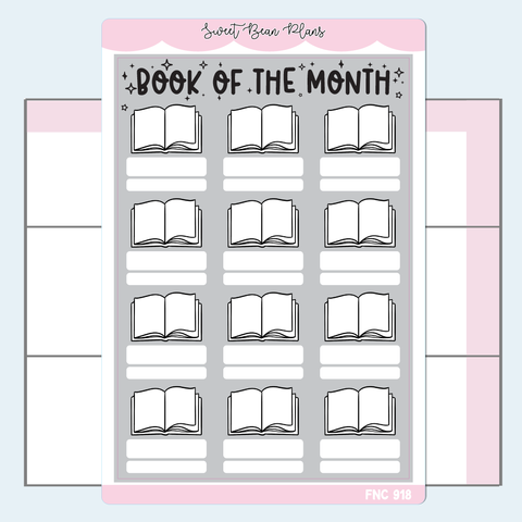 2025 Books of the Month Neutral Vinyl Planner Stickers | Fnc 918