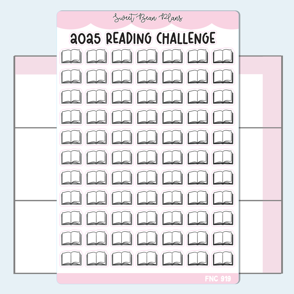 2025 Reading Challenge Neutral Vinyl Planner Stickers | Fnc 919