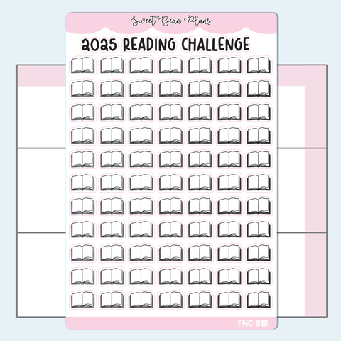 2025 Reading Challenge Neutral Vinyl Planner Stickers | Fnc 919