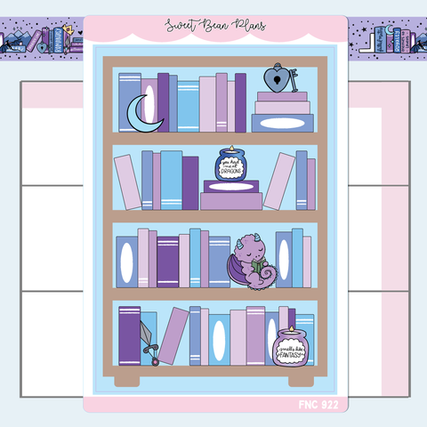 Fantasy Bookshelf Large Vinyl Planner Sticker | Fnc 922