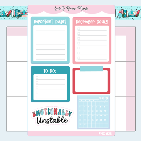 December Functional Vinyl Planner Stickers | Fnc 928