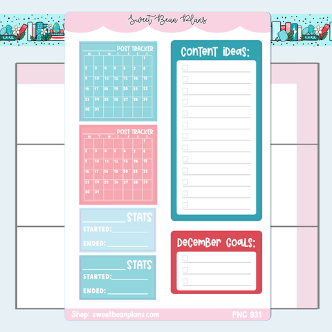 December Social Media Functional Vinyl Planner Stickers | Fnc 931