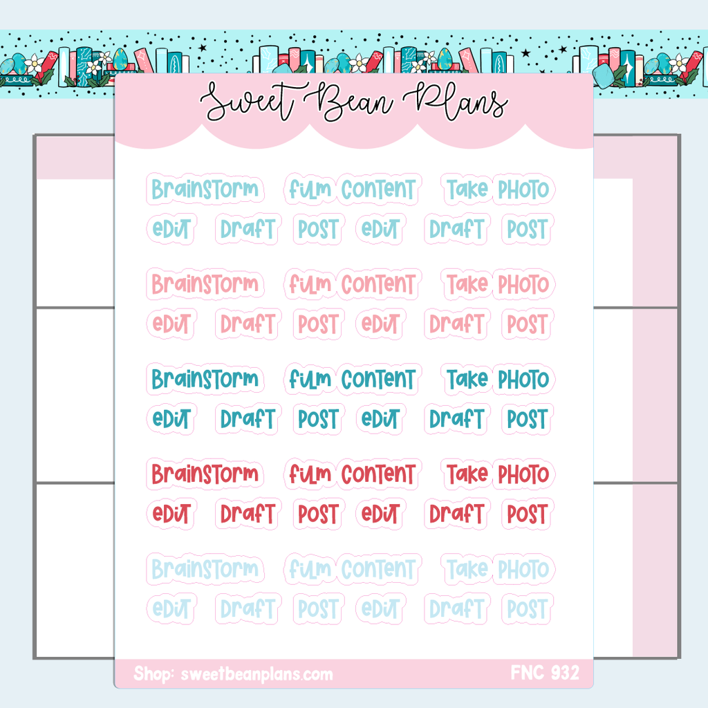 December Social Media Words Vinyl Planner Stickers | Fnc 932