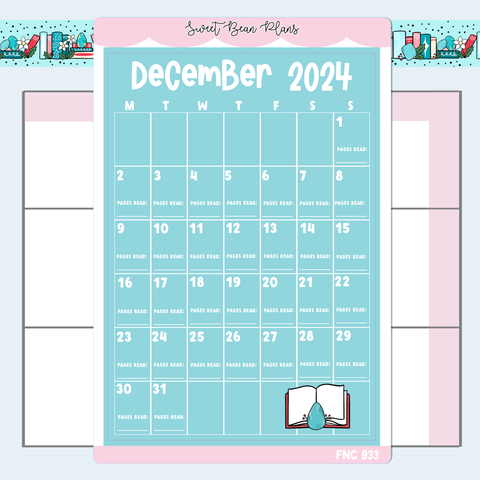 December Reading (2024) Calendar Large Vinyl Planner Stickers | Fnc 933