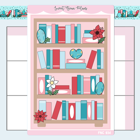 December Bookshelf (2024) Large Vinyl Planner Stickers | Fnc 934