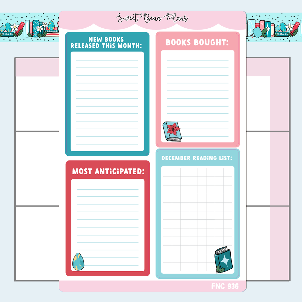 December Reading Functional (2024) Vinyl Planner Stickers | Fnc 936