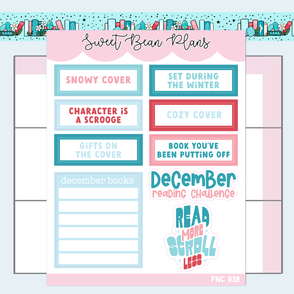 December Reading Challenge (2024) Vinyl Planner Stickers | Fnc 938