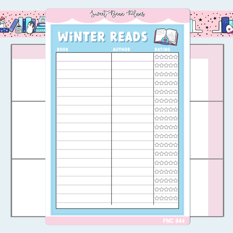 Winter Reads Tracker Vinyl Planner Stickers | Fnc 944