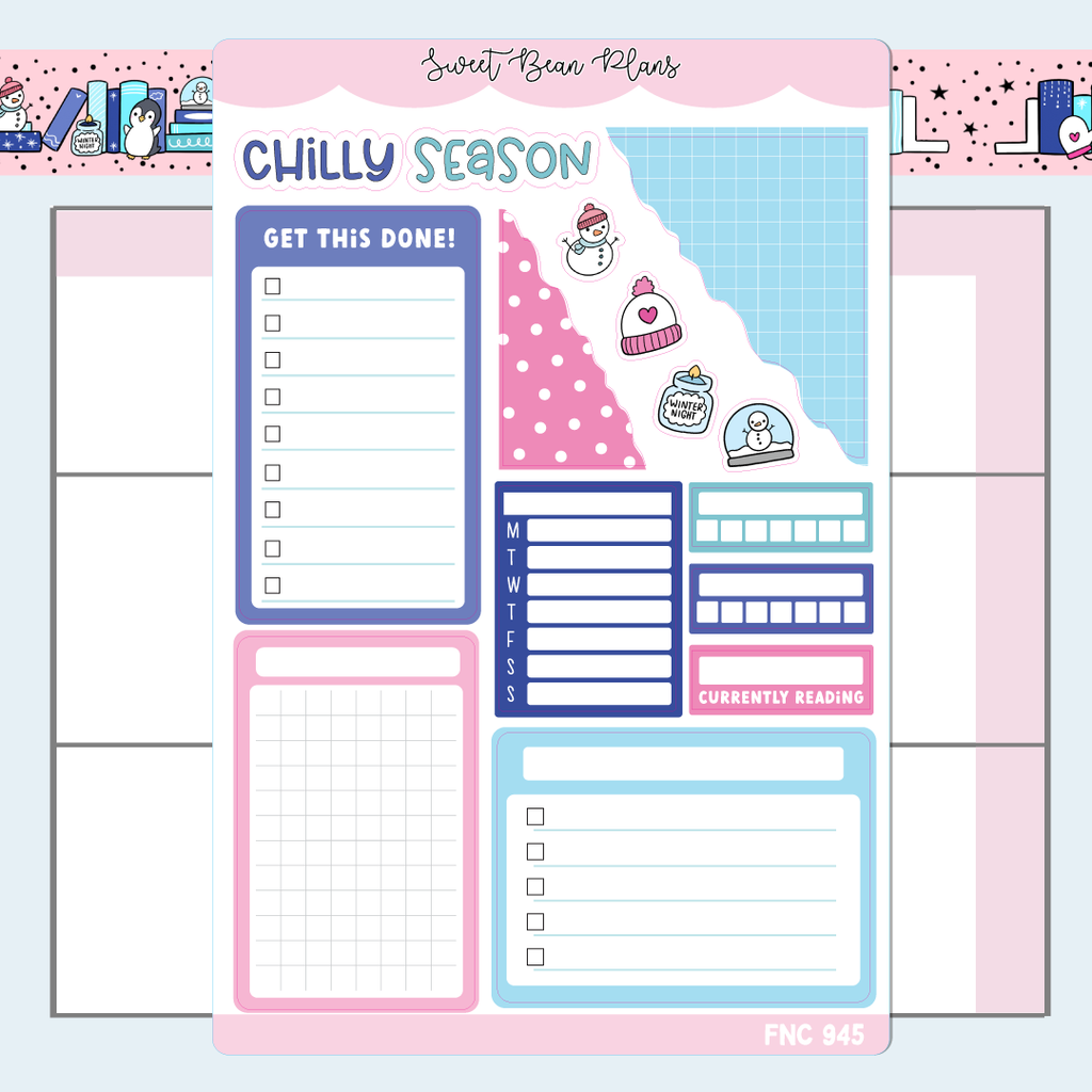 Chilly Season Journaling Page Vinyl Planner Stickers | Fnc 945