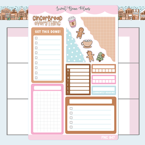 Gingerbread Journaling Page Vinyl Planner Stickers | Fnc 947