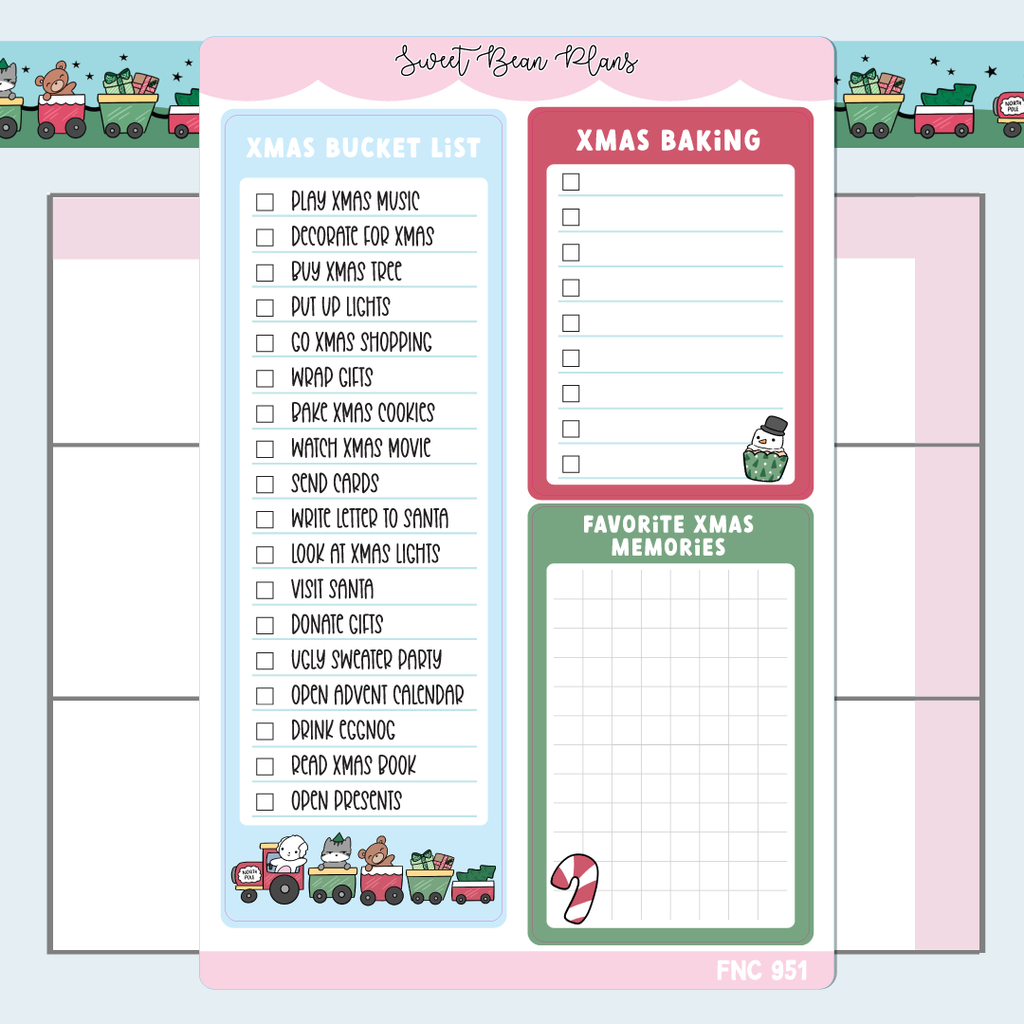 Christmas Bucket List Large Vinyl Planner Sticker | Fnc 951