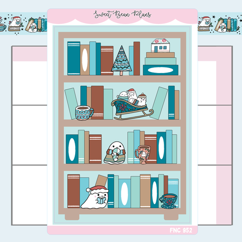 Nordic Christmas Bookshelf Large Vinyl Planner Sticker | Fnc 952