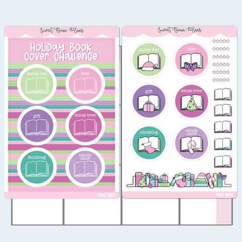 Holiday Book Cover Challenge Vinyl Planner Sticker | Fnc 953-954