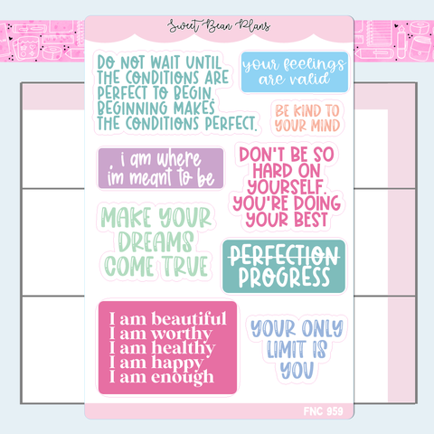 Vision Board Quotes 2025 Vinyl Planner Stickers | Fnc 959