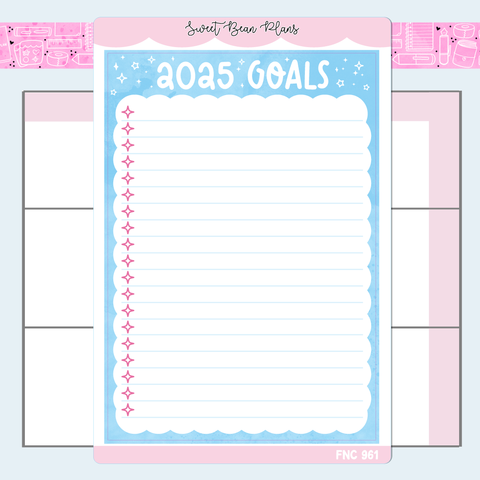 2025 Goals Vinyl Planner Stickers | Fnc 961