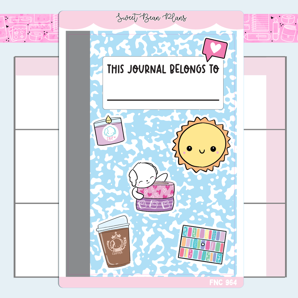 Blue Journal Cover Vinyl Planner Stickers | Fnc 964