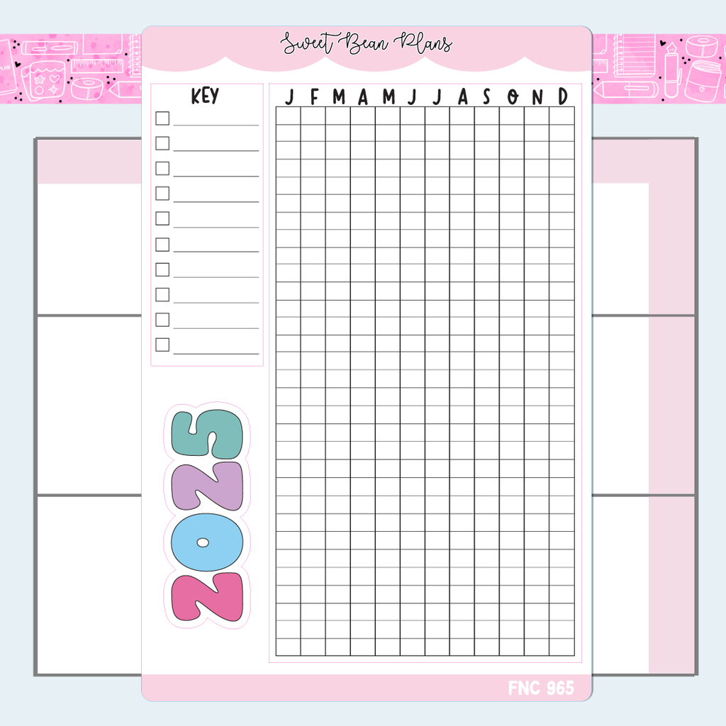 2025 Journaling Pixels Vinyl Planner Stickers | Fnc 965