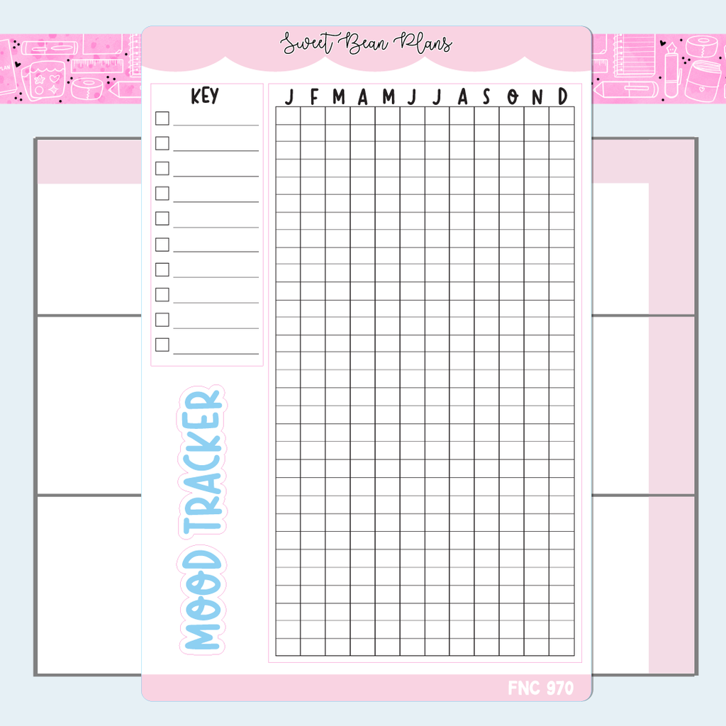 Mood Tracker Pixels Vinyl Planner Stickers | Fnc 970