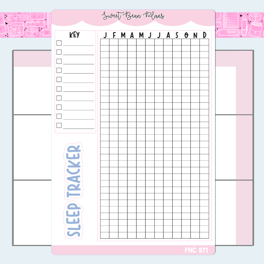 Sleep Tracker Pixels Vinyl Planner Stickers | Fnc 971