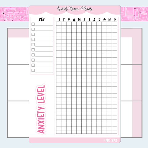 Anxiety Tracker Pixels Vinyl Planner Stickers | Fnc 972