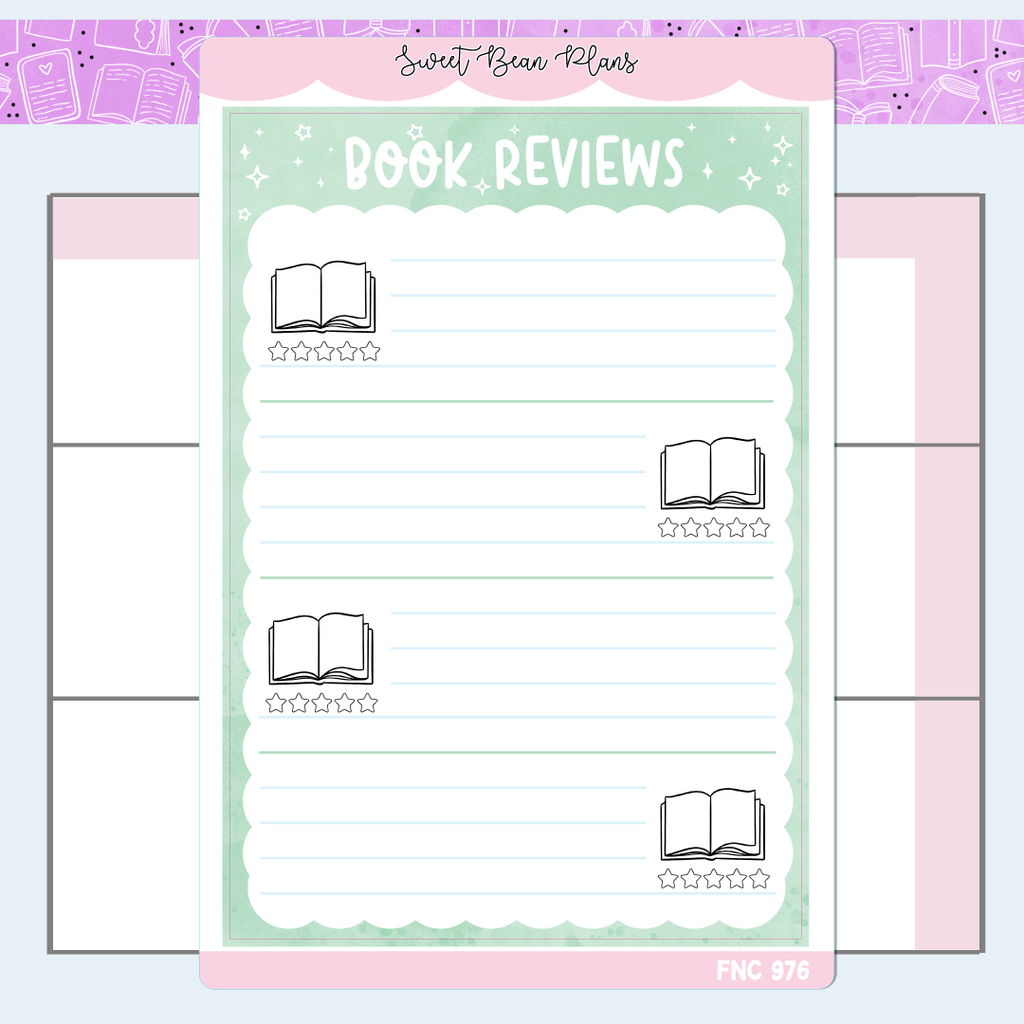 Green Book Review Vinyl Planner Stickers | Fnc 976