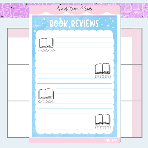 Blue Book Review Vinyl Planner Stickers | Fnc 977