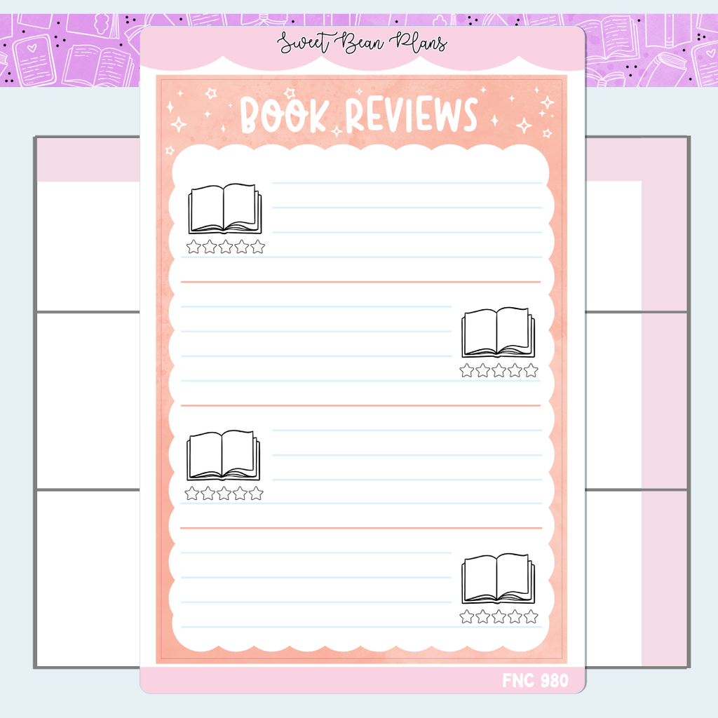 Orange Book Review Vinyl Planner Stickers | Fnc 980