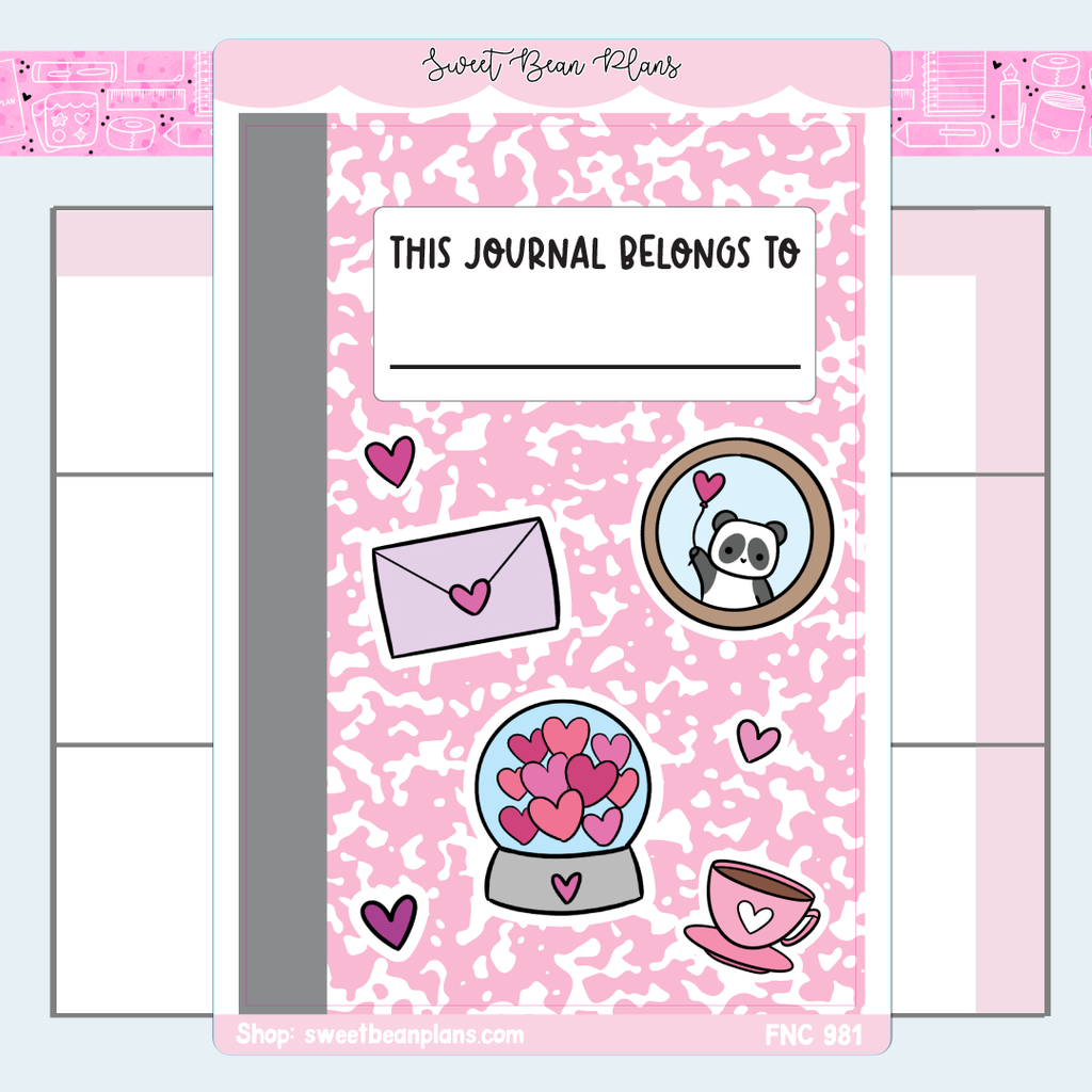 Cutesy Journal Cover Vinyl Planner Stickers | Fnc 981