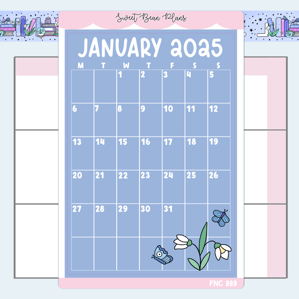 January 2025 Calendar Vinyl Planner Stickers | Fnc 989