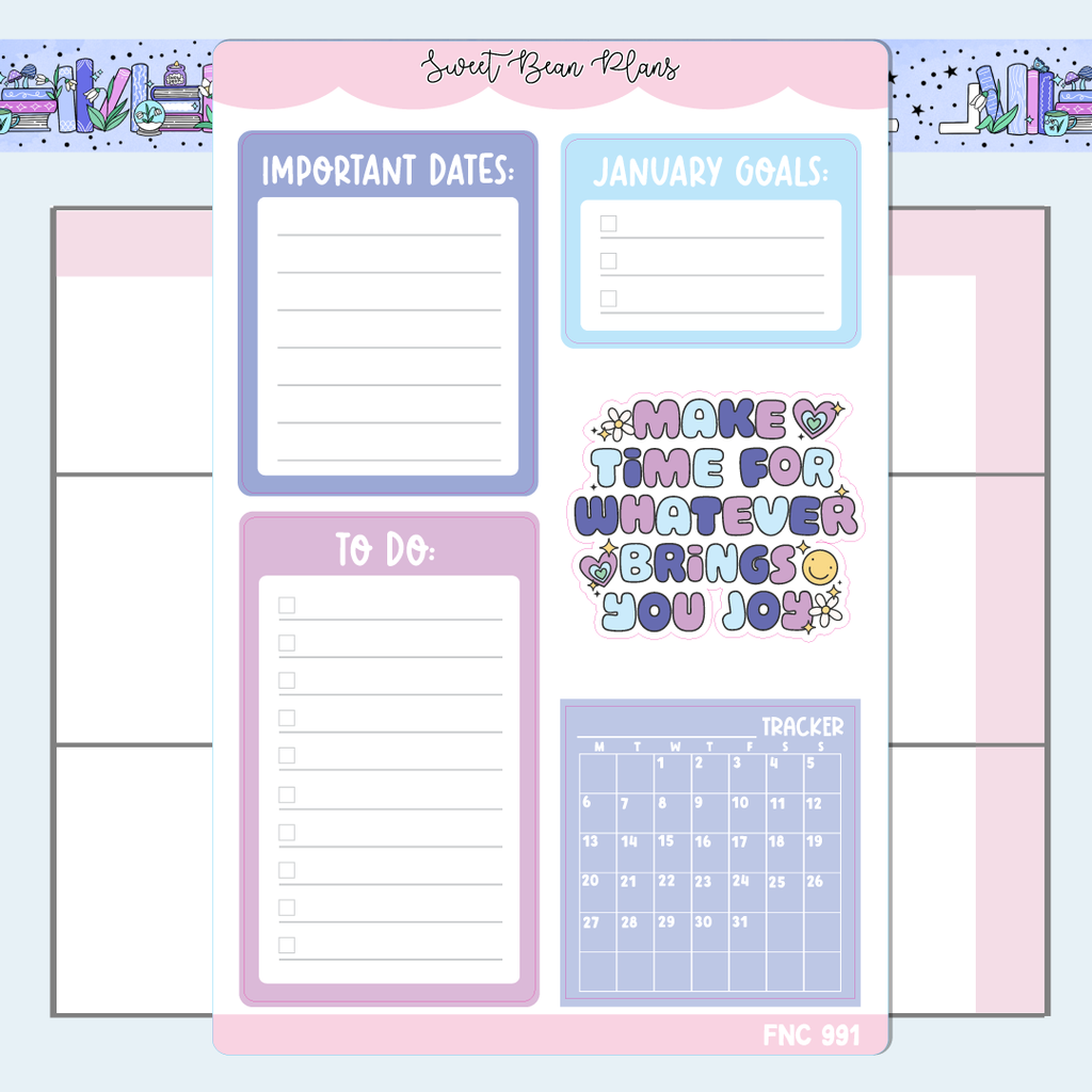 January Functionals 2025 Vinyl Planner Stickers | Fnc 991