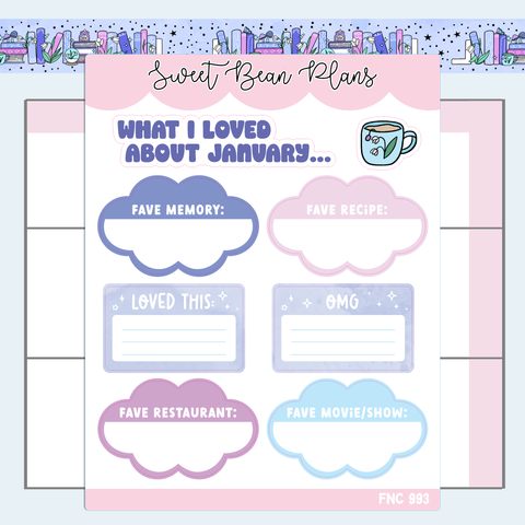 January Faves 2025 Vinyl Planner Stickers | Fnc 993