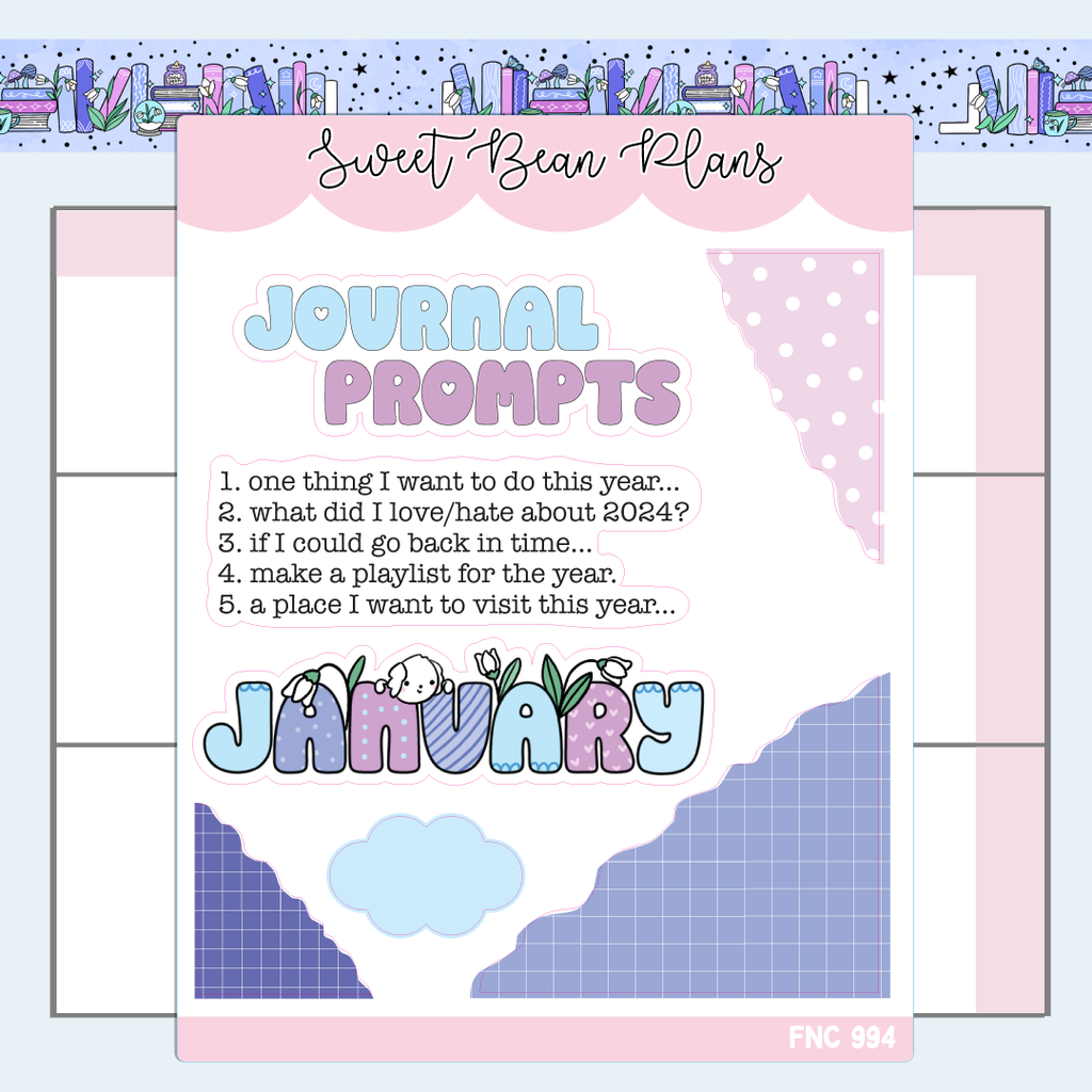 January Prompts 2025 Vinyl Planner Stickers | Fnc 994