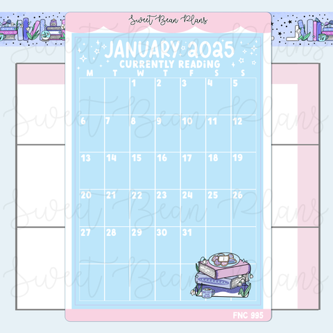 January Reading Calendar 2025 Vinyl Planner Stickers | Fnc 995