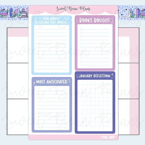 January Reading Functionals 2025 Vinyl Planner Stickers | Fnc 997