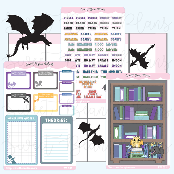 Fourth Wing Reading Journal Kit | OFFICIALLY LICENSED – Sweet Bean Plans