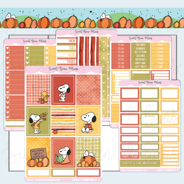 Great Pumpkin Weekly Kit Vinyl Planner Stickers
