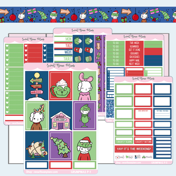 Grumpmas Bean Weekly Kit Vinyl Planner Stickers