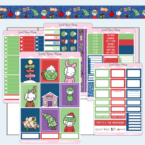 Grumpmas Bean Weekly Kit Vinyl Planner Stickers