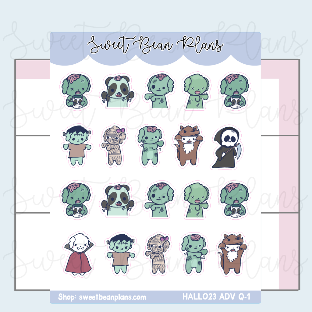 Monster Doodles Planner Stickers | HALLO VAULT23 Q-1