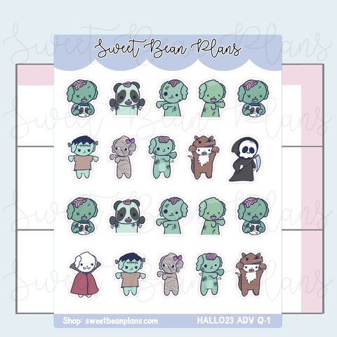Monster Doodles Planner Stickers | HALLO VAULT23 Q-1
