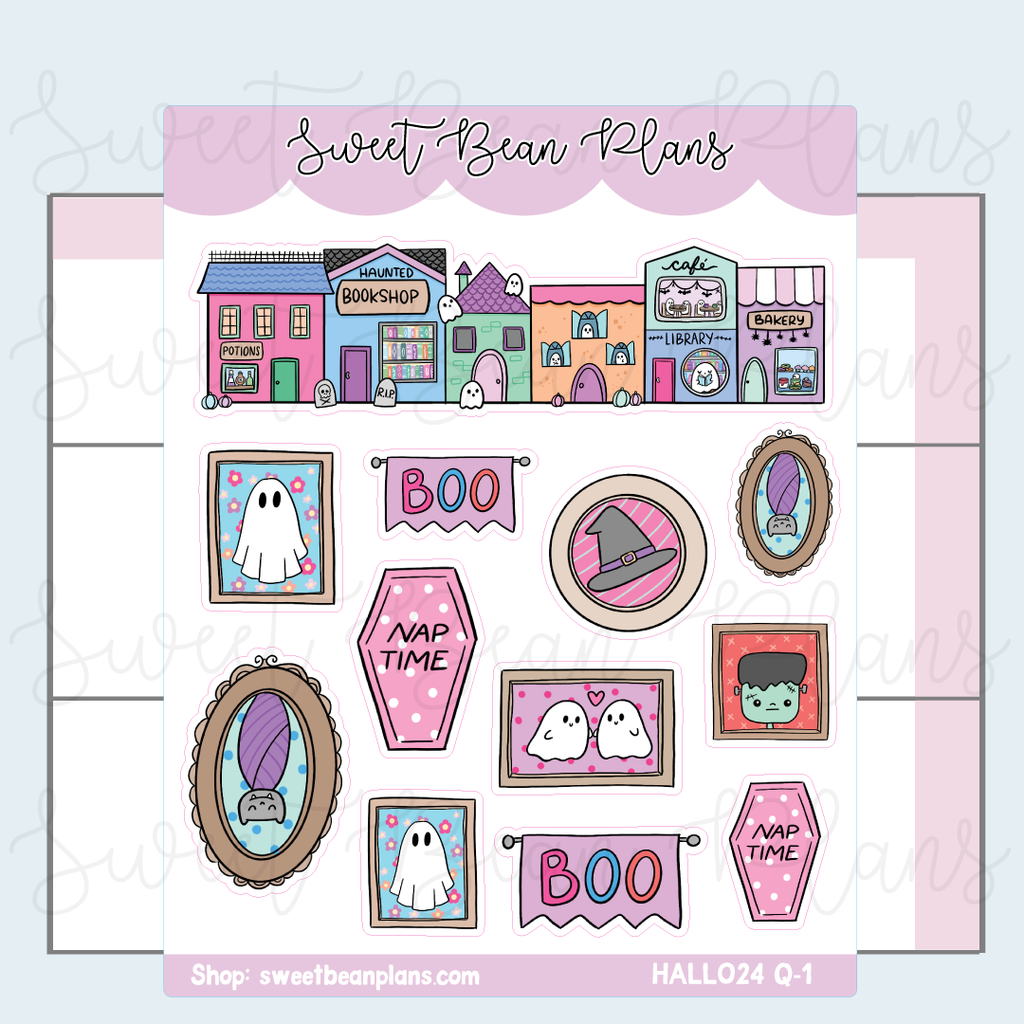 Groovy Ghost Doodles Planner Stickers | HALLO VAULT24 Q-1