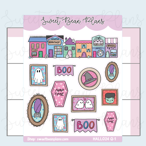 Groovy Ghost Doodles Planner Stickers | HALLO VAULT24 Q-1