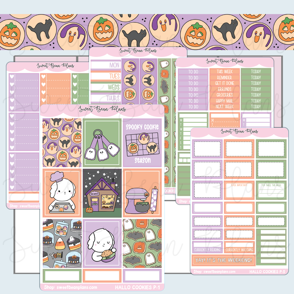Halloween Cookies Weekly Kit Vinyl Planner Stickers