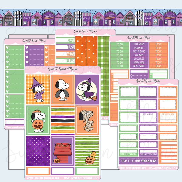 Halloween Peanut Weekly Kit Vinyl Planner Stickers