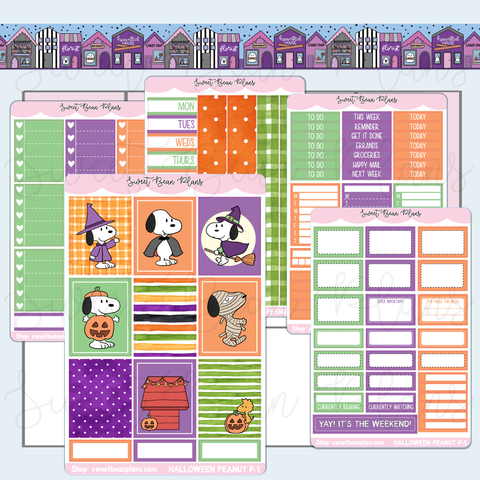 Halloween Peanut Weekly Kit Vinyl Planner Stickers