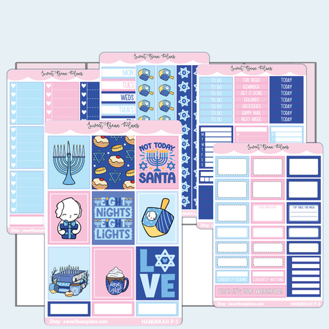 Hanukkah Weekly Kit Vinyl Planner Stickers