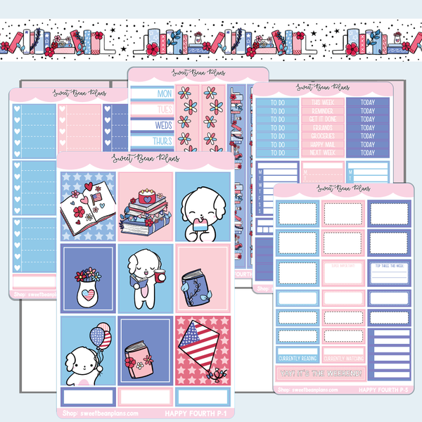 Happy Fourth Weekly Kit Vinyl Planner Stickers