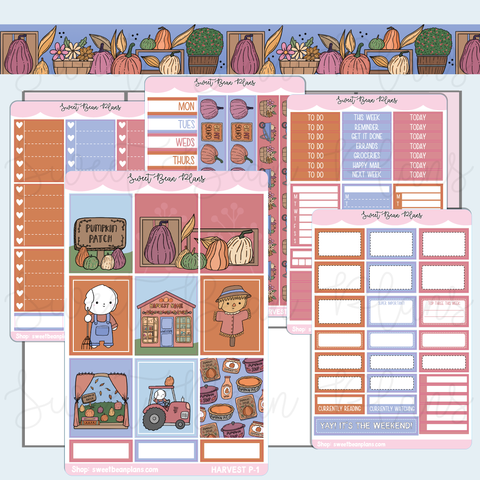Fall Harvest Weekly Kit Vinyl Planner Stickers