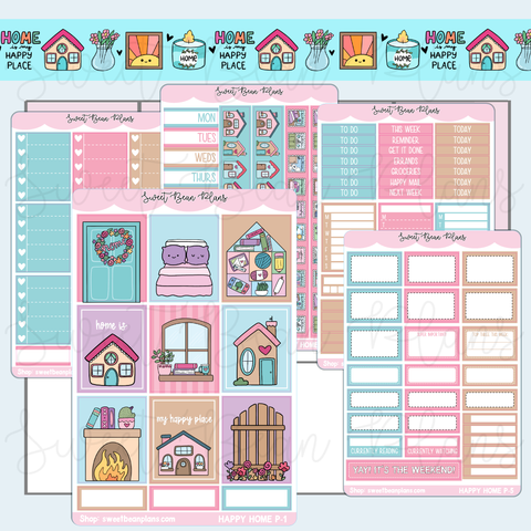 Happy Home Weekly Kit Vinyl Planner Stickers